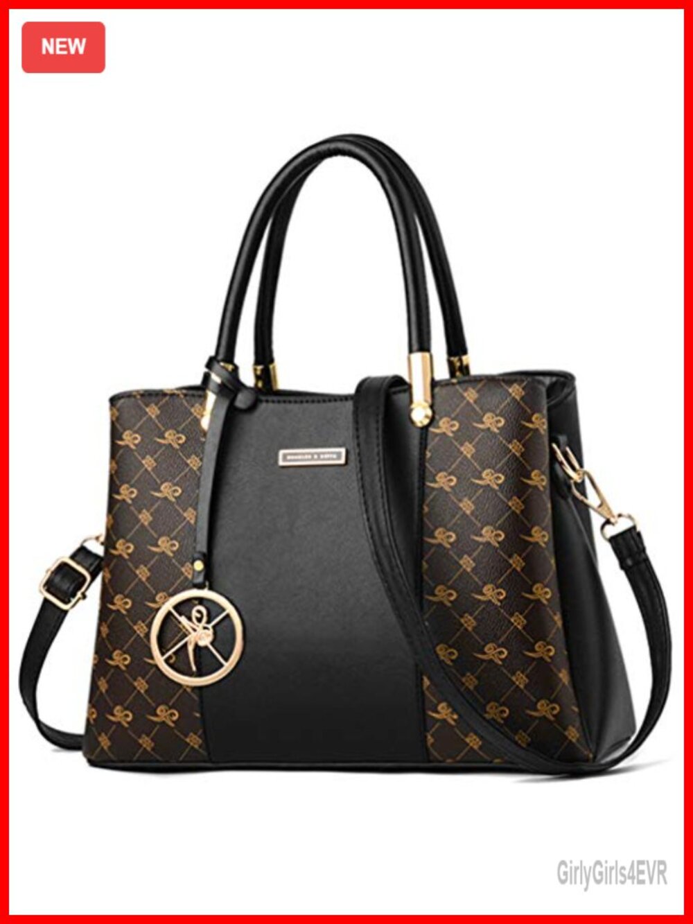 PU Leather Satchel Handbag with Removable Crossbody Strap